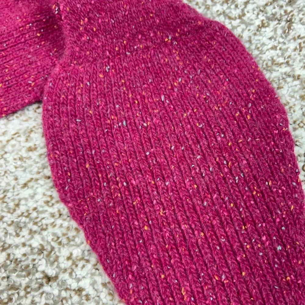 Duluth Trading Co Scarf Womens One Size Pink Lambswool Blend Ribbed Knit Neck